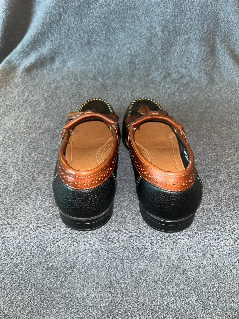 G.H. Bass & Co. Black and Brown Tassel Kiltie Loafers